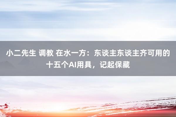 小二先生 调教 在水一方:东谈主东谈主齐可用的十五个AI用具,记起保藏